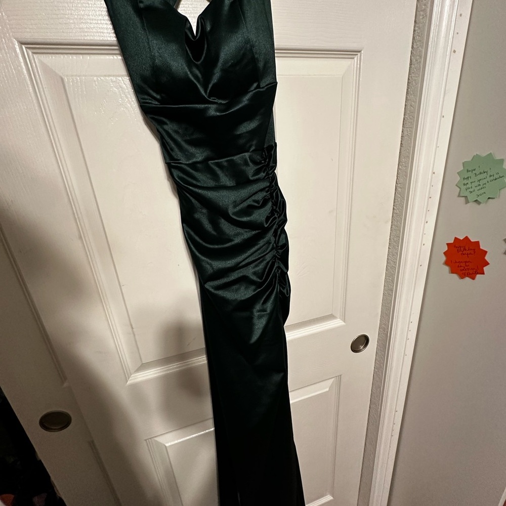 Windsor Dark Green Satin Prom Dress
